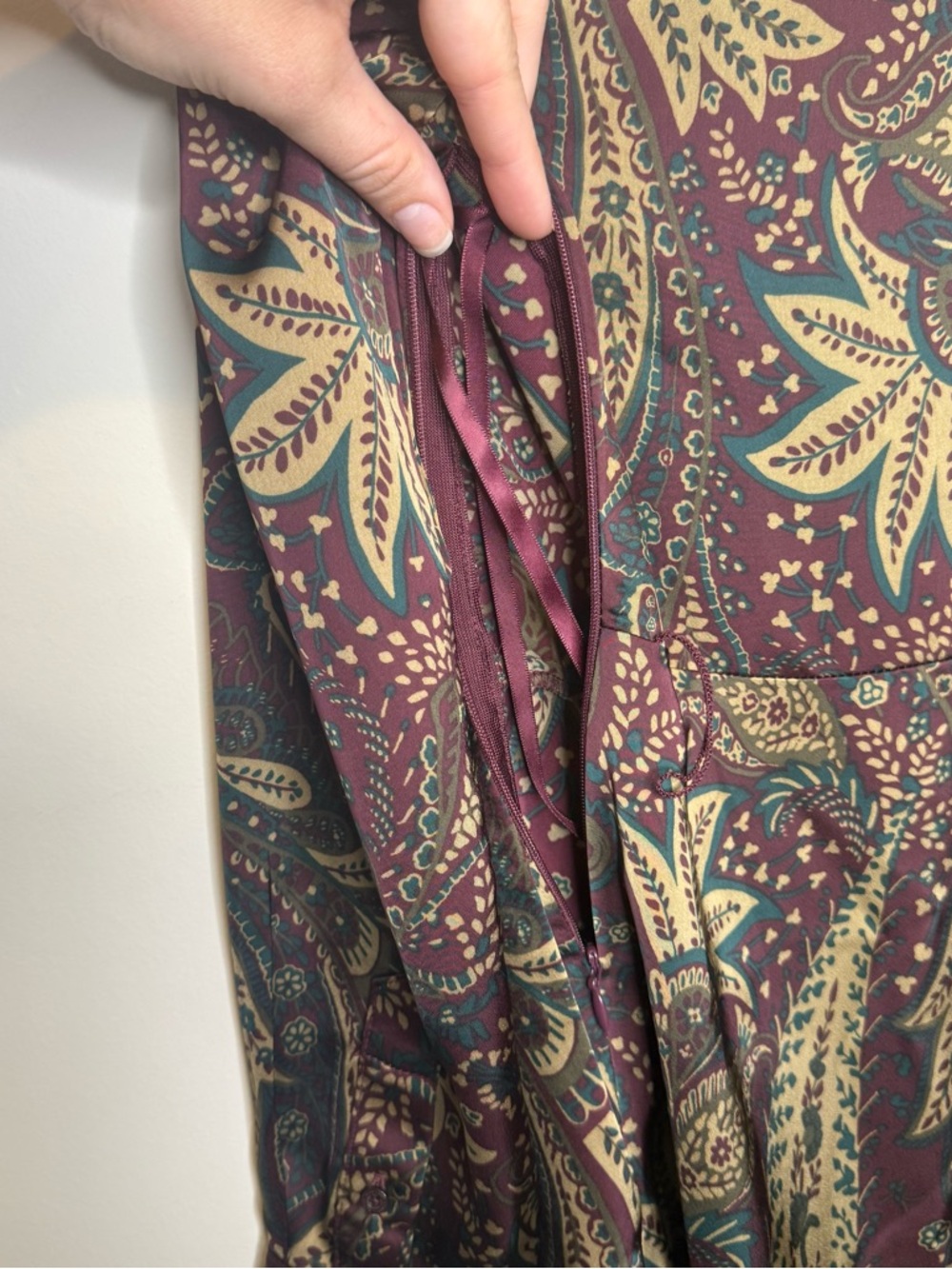 Lauren Ralph Lauren Paisley Charmeuse Midi Dres - Picture 13 of 14